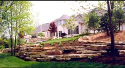 Chilton stone outcropping retaining wall