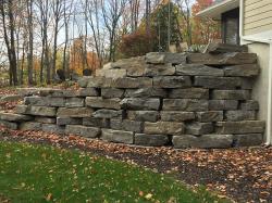 Chapleau Grey outcropping retaining wall